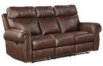 Granville Brown Microfiber Manual Recliner Sofa