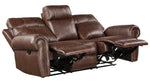 Granville Brown Microfiber Manual Recliner Sofa