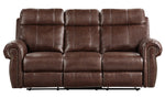 Granville Brown Polished Microfiber Power Recliner Sofa