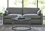 Grayson 2-Pc Grey Top Grain Leather Sofa Set