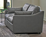 Grayson 2-Pc Grey Top Grain Leather Sofa Set