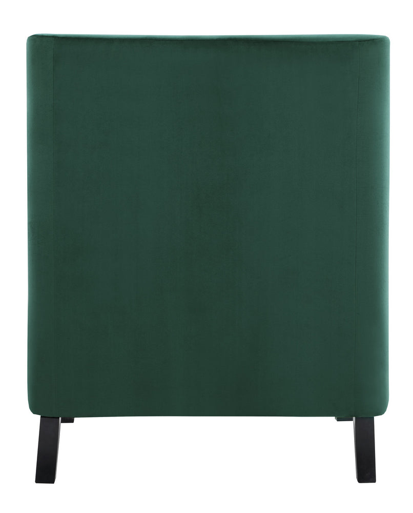 Grazioso Forest Green Velvet Fabric Accent Chair