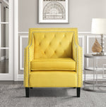 Grazioso Yellow Velvet Fabric Accent Chair