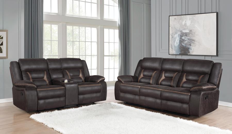 Greer 2-Pc Dark Brown Manual Recliner Sofa Set