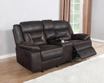 Greer Dark Brown Manual Glider Recliner Loveseat