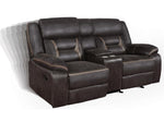 Greer Dark Brown Manual Glider Recliner Loveseat