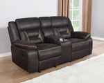 Greer Dark Brown Manual Glider Recliner Loveseat