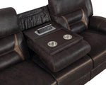 Greer Dark Brown Manual Recliner Sofa