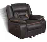 Greer Dark Brown Manual Swivel Rocker Recliner