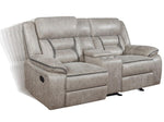 Greer Taupe Manual Glider Recliner Loveseat