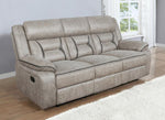 Greer Taupe Manual Recliner Sofa