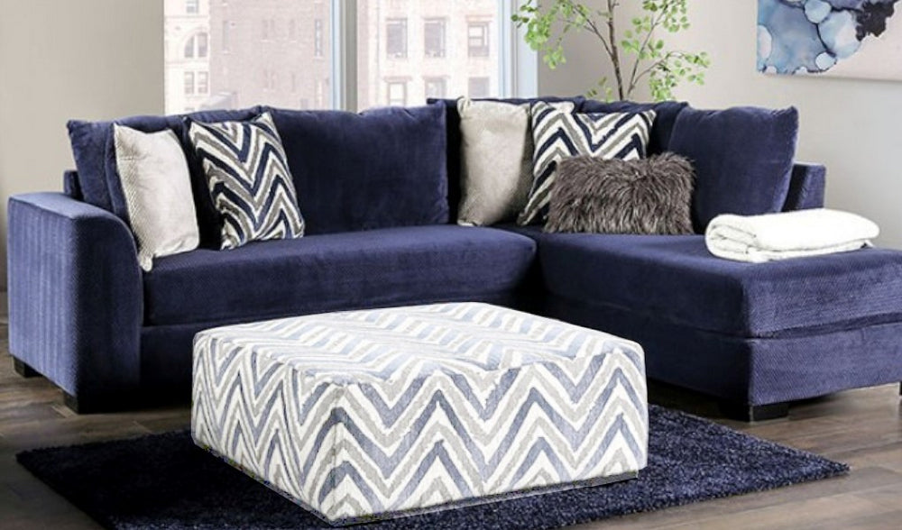 Griswold 2-Pc Navy Microfiber RAF Sectional