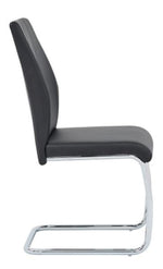 Gudmund 2 Black Faux Leather Side Chairs
