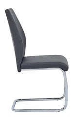 Gudmund 2 Grey Faux Leather/Metal Side Chairs