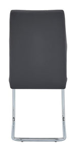 Gudmund 2 Grey Faux Leather/Metal Side Chairs