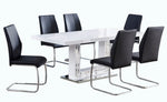 Gudmund 7-Pc White/Black Dining Table Set