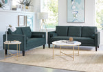 Gulfdale 2-Pc Dark Teal Velvet Sofa Set