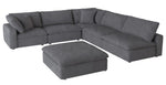 Guthrie Gray Micro-Suede Modular Sectional with Ottoman