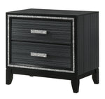 Haiden Black Wood 2-Drawer Nightstand