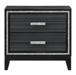 Haiden Black Wood 2-Drawer Nightstand