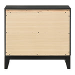 Haiden Black Wood 2-Drawer Nightstand