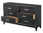 Haiden Black Wood 6-Drawer Dresser