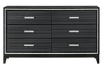 Haiden Black Wood 6-Drawer Dresser