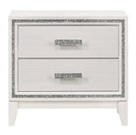 Haiden White Wood 2-Drawer Nightstand