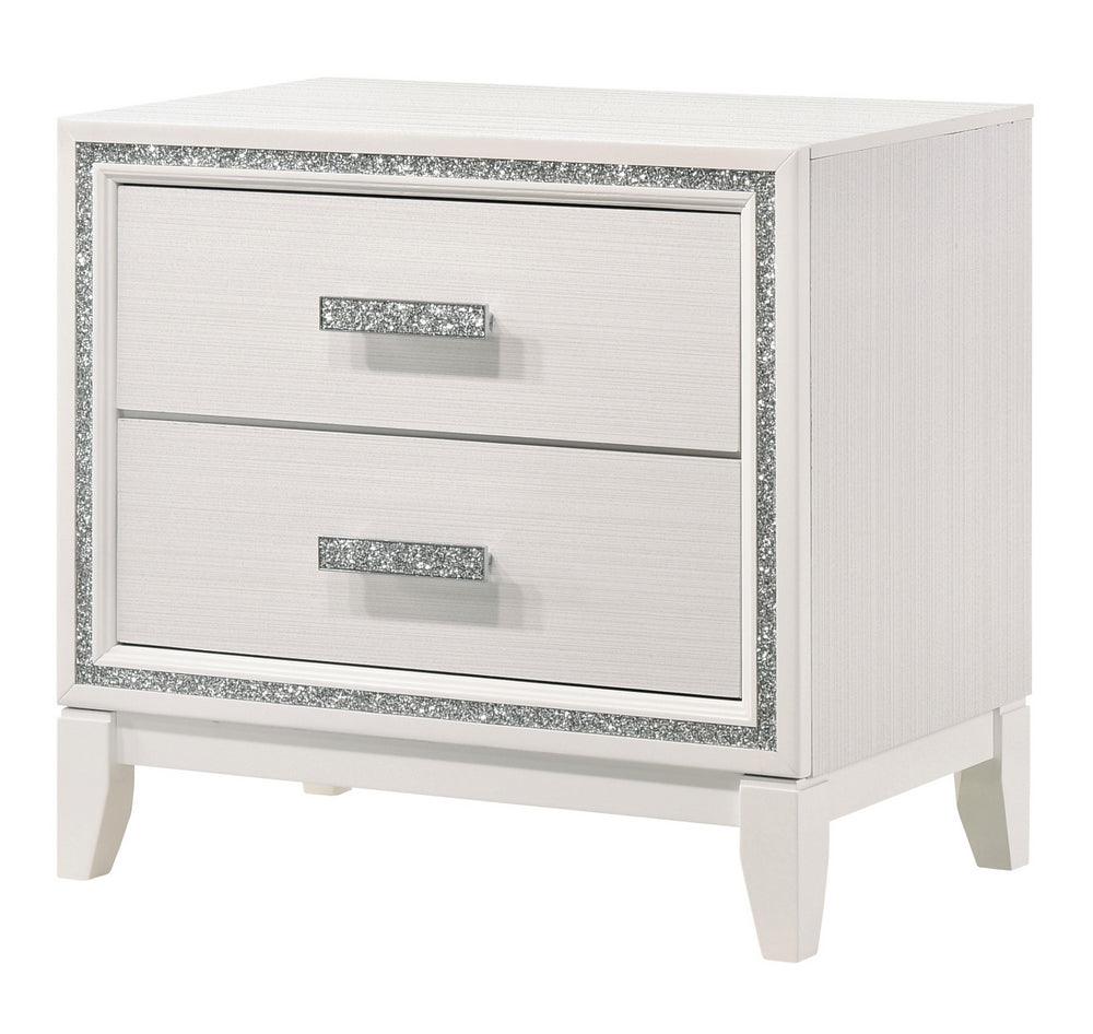 Haiden White Wood 2-Drawer Nightstand