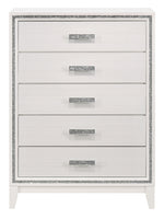 Haiden White Wood 5-Drawer Chest