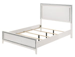 Haiden White Wood King Bed with LED