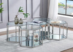 Hala Clear Glass/Silver Metal Coffee Table