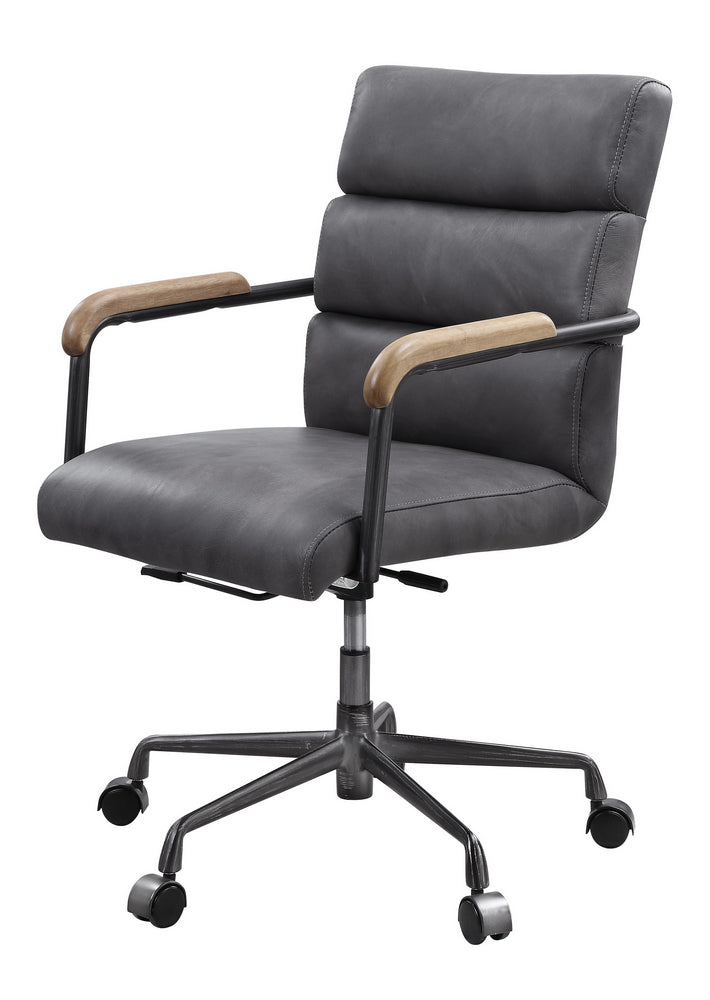 Halcyon Gray Top Grain Leather Office Chair