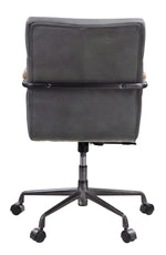 Halcyon Gray Top Grain Leather Office Chair