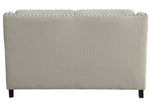 Halton Beige Fabric Loveseat with Nailheads