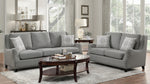 Halton Gray Fabric Loveseat with Nailheads