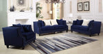 Hampstead Blue Velvet Tufted Loveseat