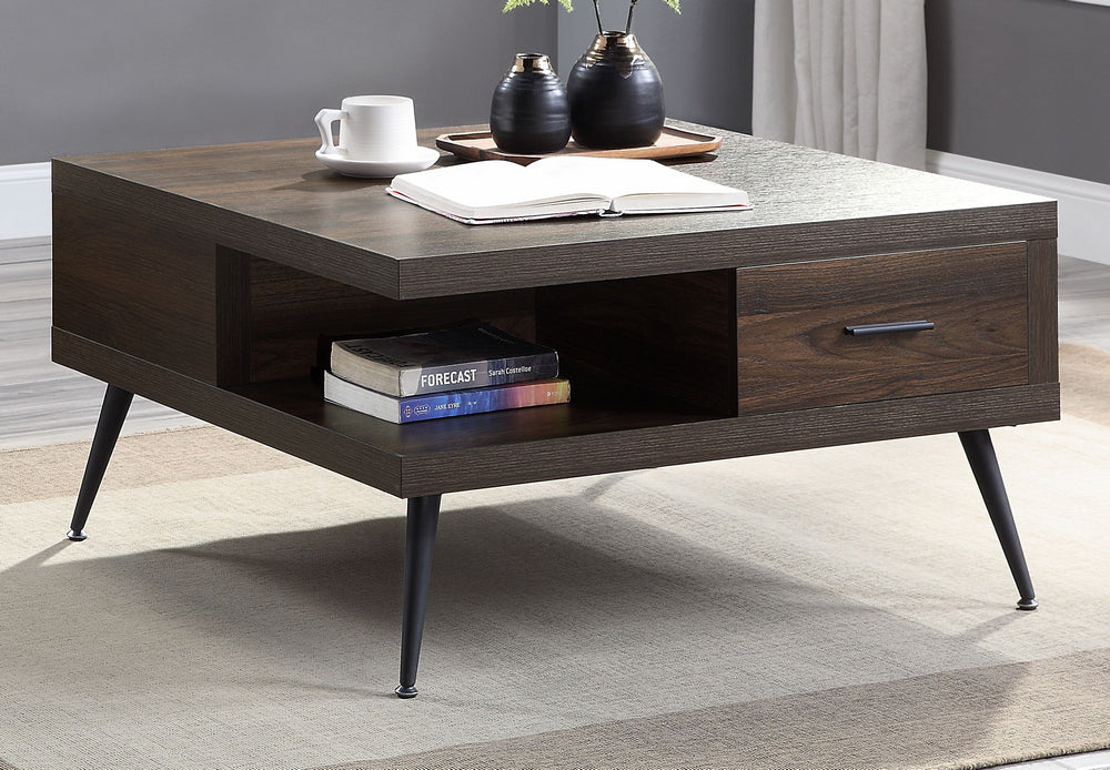 Harel Walnut Wood 2-Drawer Coffee Table