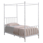 Harold White Metal Twin Canopy Bed