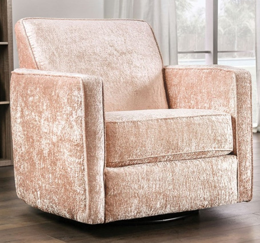 Harriden Coral Velvet-like Fabric Accent Chair