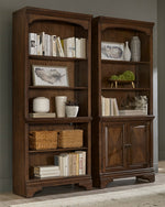 Hartshill Burnished Oak Wood 5-Tier Bookcase