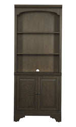 Hartshill Burnished Oak Wood Bookcase with Door Cabinet