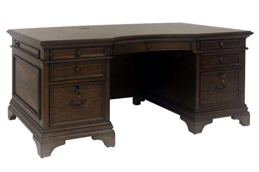 Hartshill Burnished Oak Wood Executive Desk