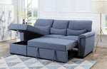 Haruko 2-Pc Blue Fabric Reversible Sectional Sofa with Sleeper