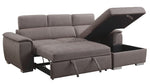 Haruko 2-Pc Light Brown Fabric RAF Sectional Sofa with Sleeper