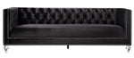 Heibero Black Velvet Tufted Sofa (Oversized)