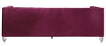 Heibero Burgundy Velvet Tufted Sofa (Oversized)