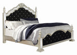 Heidi 5-Pc Black/Metallic Platinum Wood King Bedroom Set