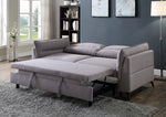 Helaine Gray Fabric Power Recliner Sofa with Sleeper