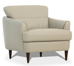 Helena Pearl Grey Leather Chair